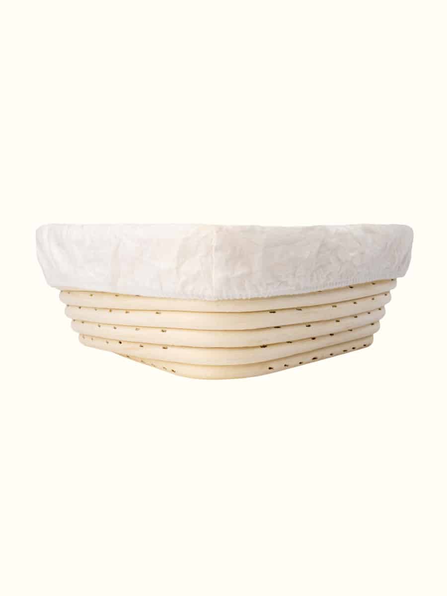 Sorlakar Triangle Bread Proofing Basket 9 inches Banneton Proving Basket Natural Rattan Sourdough Proving Basket with Cloth Liner for Professional Bread and Dough Rising